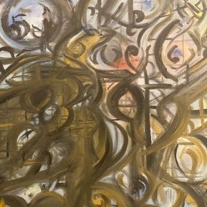 Original painting on stapled back canvas. Oil and acrylic abstract artwork by me